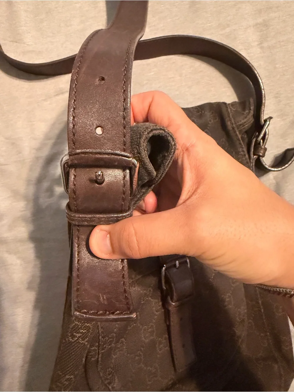 Gucci Dark Brown Monogram Messenger Bag